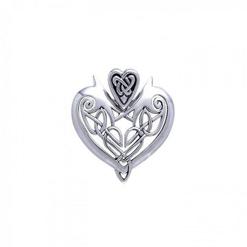 Joyous Heart Celtic Knotwork Silver Pendant TP3444 - Jewelry